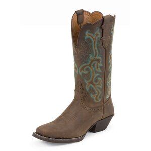 Justin Women's Stampede L2552 Square Toe Western Cowboy Boots Size 8.5B
